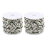 Maxbell 20 Yard/ 2 Roll Stainless Steel Ball Bead Chain for DIY Jewelry 1.5mm Silver