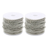 Maxbell 20 Yard/ 2 Roll Stainless Steel Ball Bead Chain for DIY Jewelry 1.5mm Silver