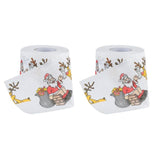Maxbell 2 Pcs Santa Claus&Elk Paper Tissue Roll Merry Christmas Theme Bathroom Decor