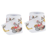 Maxbell 2 Pcs Santa Claus&Elk Paper Tissue Roll Merry Christmas Theme Bathroom Decor