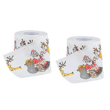 Maxbell 2 Pcs Santa Claus&Elk Paper Tissue Roll Merry Christmas Theme Bathroom Decor