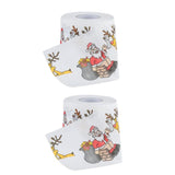 Maxbell 2 Pcs Santa Claus&Elk Paper Tissue Roll Merry Christmas Theme Bathroom Decor