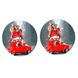 Maxbell 2 Pcs Table Cover Christmas Xmas Party Decoration 47" Tablecloth Santa & Elk