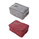 Maxbell 2 Pcs Household Travel Portable Shoe Organizer Nylon Zip Bag Grey & Wine Red