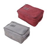 Maxbell 2 Pcs Household Travel Portable Shoe Organizer Nylon Zip Bag Grey & Wine Red