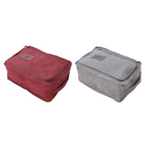Maxbell 2 Pcs Household Travel Portable Shoe Organizer Nylon Zip Bag Grey & Wine Red
