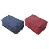 Maxbell 2 Pcs Household Travel Gym Shoe Organizer Nylon Zip Bag Dark Blue & Wine Red
