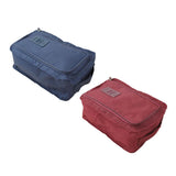 Maxbell 2 Pcs Household Travel Gym Shoe Organizer Nylon Zip Bag Dark Blue & Wine Red