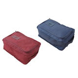 Maxbell 2 Pcs Household Travel Gym Shoe Organizer Nylon Zip Bag Dark Blue & Wine Red