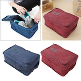 Maxbell 2 Pcs Household Travel Gym Shoe Organizer Nylon Zip Bag Dark Blue & Wine Red