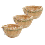 Maxbell 3pcs Bamboo Woven Canary Nest Bird Breeding Hatching Cage Parrot Rest Cave