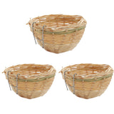 Maxbell 3pcs Bamboo Woven Canary Nest Bird Breeding Hatching Cage Parrot Rest Cave