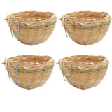 Maxbell 4pcs Bamboo Woven Canary Nest Bird Breeding Hatching Cage Parrot Rest Cave