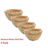 Maxbell 4pcs Bamboo Woven Canary Nest Bird Breeding Hatching Cage Parrot Rest Cave