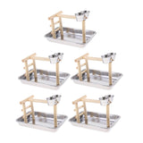 5pcs Parrot Cockatoo Stand Climbing Game Frame Playing Cage Perch Toy