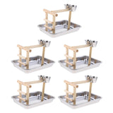 5pcs Parrot Cockatoo Stand Climbing Game Frame Playing Cage Perch Toy