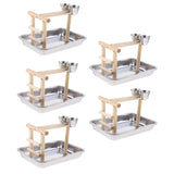 5pcs Parrot Cockatoo Stand Climbing Game Frame Playing Cage Perch Toy
