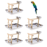 5pcs Parrot Cockatoo Stand Climbing Game Frame Playing Cage Perch Toy