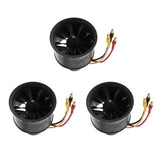 3pc 50mm Duct Fan 12 Blade Brushless Motor for RC Jet Airplane Accessory CW