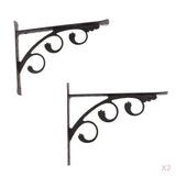 Maxbell 2x L Shaped Wall Mounted Shelf Bracket Metal Hanging Holder 20x15cm