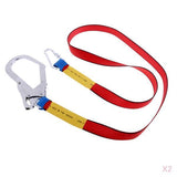 Maxbell 2 Piece Climbing Harness Belt Lanyard Fall Protection with Carabiner