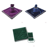 6Pieces Tarot Card Table Cloth Tapestry Board Game Divination Wicca Bag