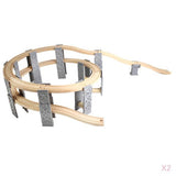 2pcs Wooden Trains Railway Set Compatible Accessories  Spiral Track