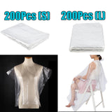 Set of 400 Disposable Hair Cutting Cape Gowns Unisex Hair Cut Protect Capes