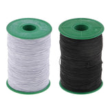 Maxbell 2pcs 500 Meter Elastic Cord Thread Jewelry Making Beading String Black+White