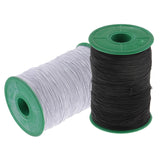 Maxbell 2pcs 500 Meter Elastic Cord Thread Jewelry Making Beading String Black+White