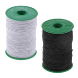 Maxbell 2pcs 500 Meter Elastic Cord Thread Jewelry Making Beading String Black+White