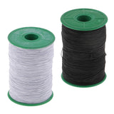 Maxbell 2pcs 500 Meter Elastic Cord Thread Jewelry Making Beading String Black+White