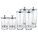 6Clear Sanitizer Disinfectant Glass Jar for Hair Styling Tool Sanitizing S L