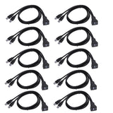10pcs USB3.0 Male to Female Car Auto Dashboard Flush Mount Adapter Cable