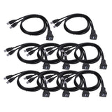 10pcs USB3.0 Male to Female Car Auto Dashboard Flush Mount Adapter Cable