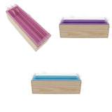 3Pieces Rectangle Divided Silicone Soap Loaf Mold with Wooden Box DIY 1.2KG