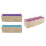 3Pieces Rectangle Divided Silicone Soap Loaf Mold with Wooden Box DIY 1.2KG