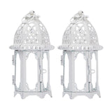 Maxbell 2x Glass Tealight Candle Holder Wrought Iron Lantern Wedding Decorations