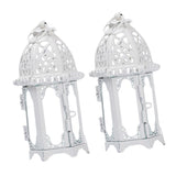Maxbell 2x Glass Tealight Candle Holder Wrought Iron Lantern Wedding Decorations