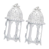 Maxbell 2x Glass Tealight Candle Holder Wrought Iron Lantern Wedding Decorations