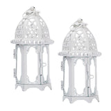 Maxbell 2x Glass Tealight Candle Holder Wrought Iron Lantern Wedding Decorations