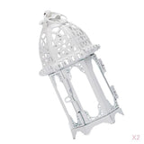 Maxbell 2x Glass Tealight Candle Holder Wrought Iron Lantern Wedding Decorations