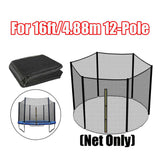 Safety Net Enclosure Mesh Netting Enclosure Black & Pull Tool 16ft 12-Pole