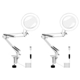 2xMagnifier Glass Lens 5X Magnifying Lens Lamp Desk Light for Jewelry Repair