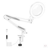 2xMagnifier Glass Lens 5X Magnifying Lens Lamp Desk Light for Jewelry Repair