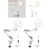 2xMagnifier Glass Lens 5X Magnifying Lens Lamp Desk Light for Jewelry Repair