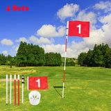 4 Sets Backyard Practice Golf Hole Pole Flag Cup Stick Pole Putting Green