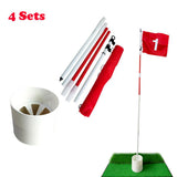 4 Sets Backyard Practice Golf Hole Pole Flag Cup Stick Pole Putting Green