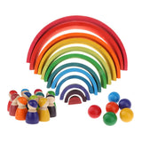Colorful Wooden Rainbow Blocks Stack Tunnel Stacking Game Toys