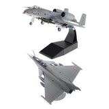 2x 1/72 Dassault Rafale Plane Fighter & 1/100 A-10 Attack Diecast Aircraft